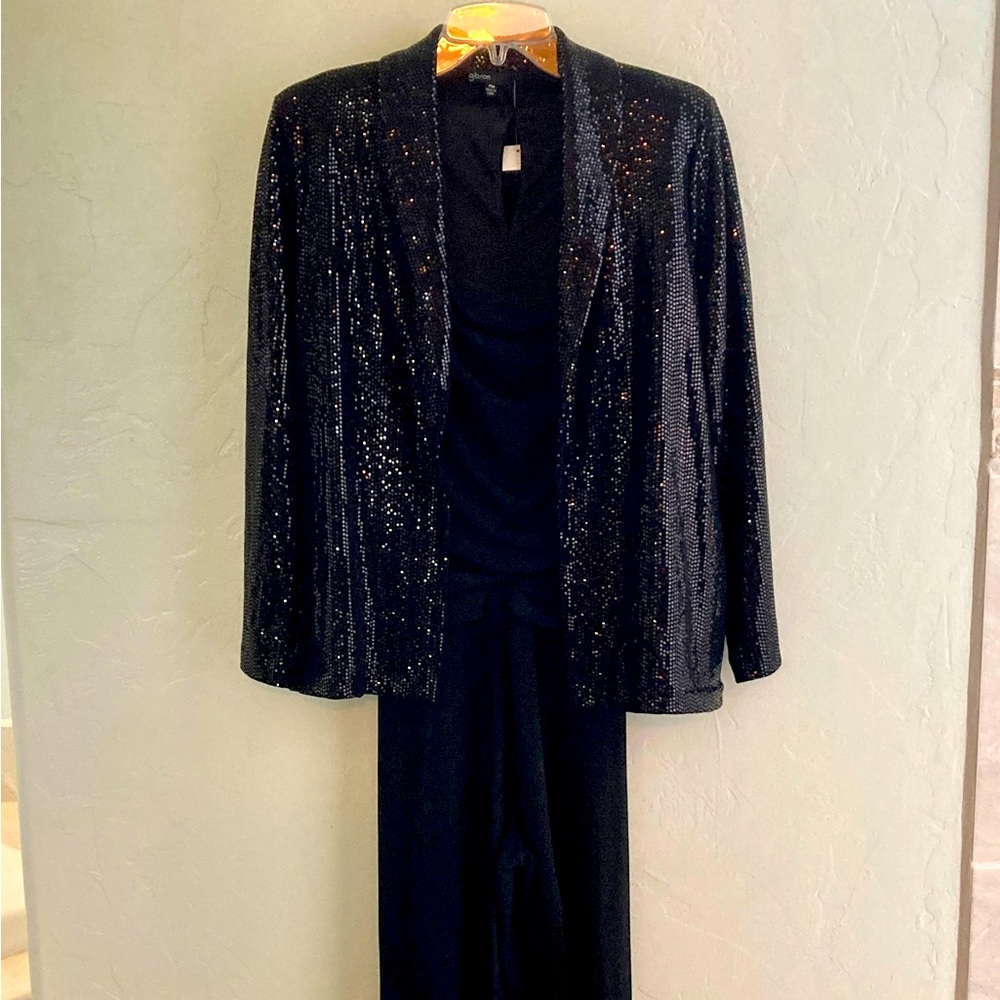 White House Black Market Jumpsuit with Gibson Sequin Jacket